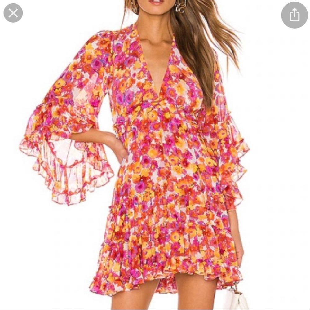 LIKE NEW MISA LOS ANGELES YASEMIN DRESS in Coral Floral